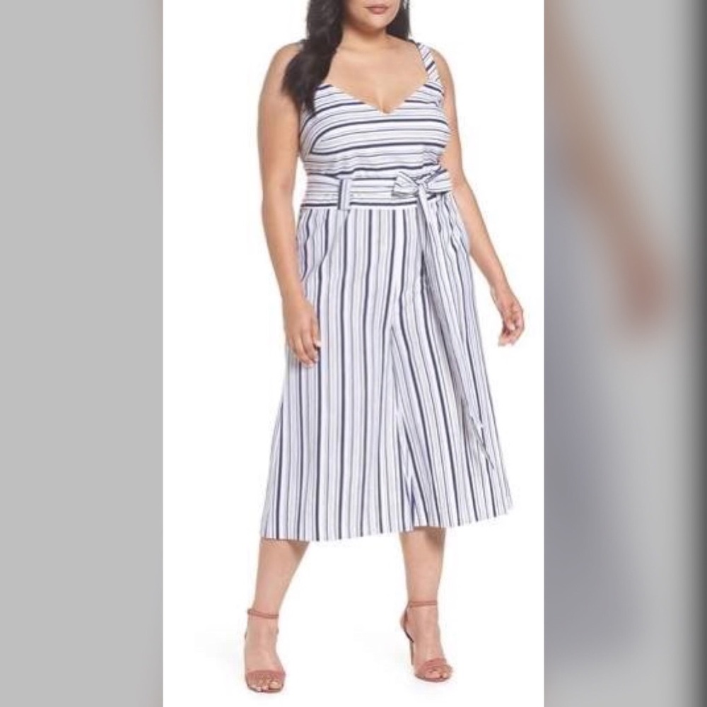 Size 20 Chelsea28 Striped Plus Size Jumpsuit